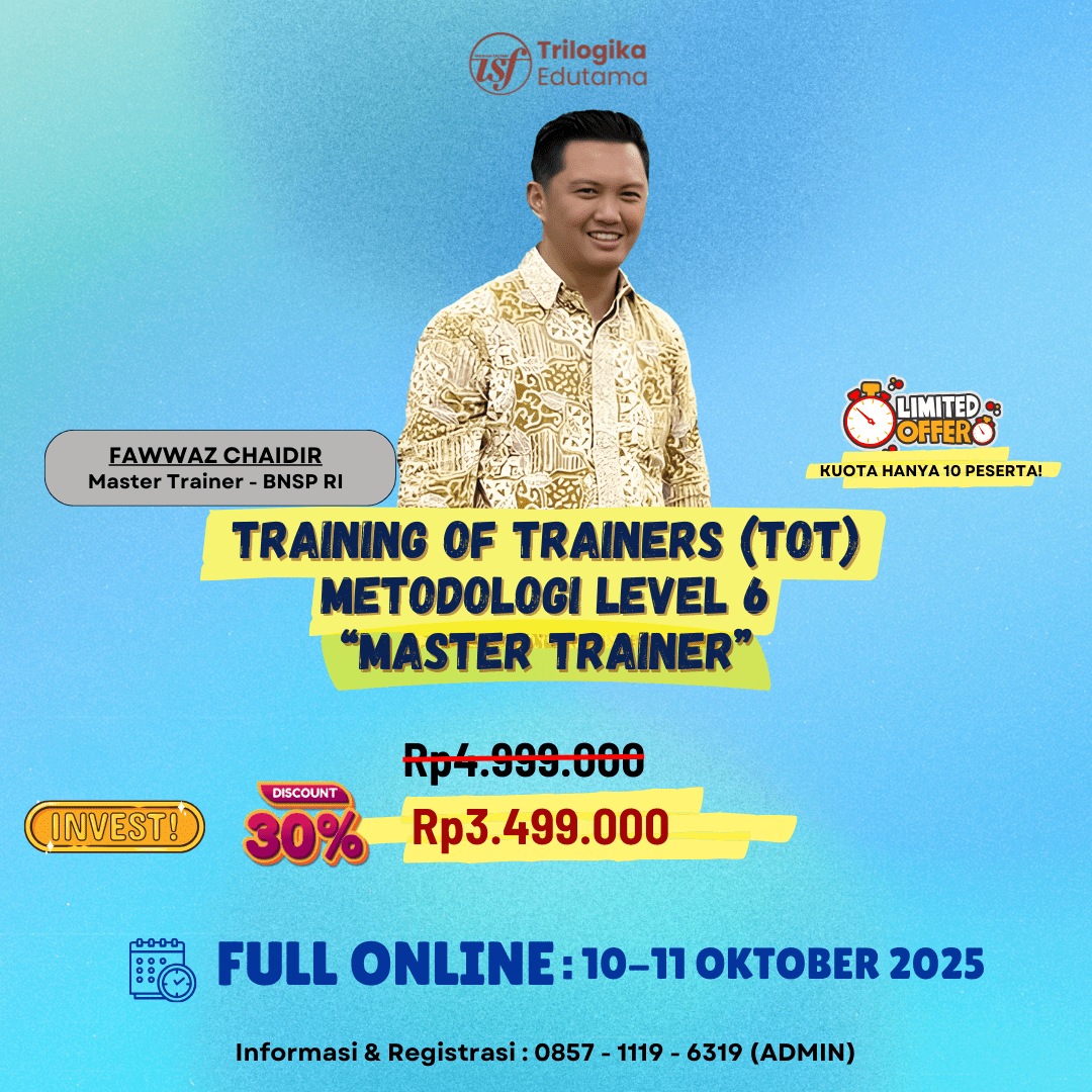 DIKLAT & SERTIFIKASI BNSP TOT KKNI LEVEL 6 'MASTER TRAINER' BATCH 10